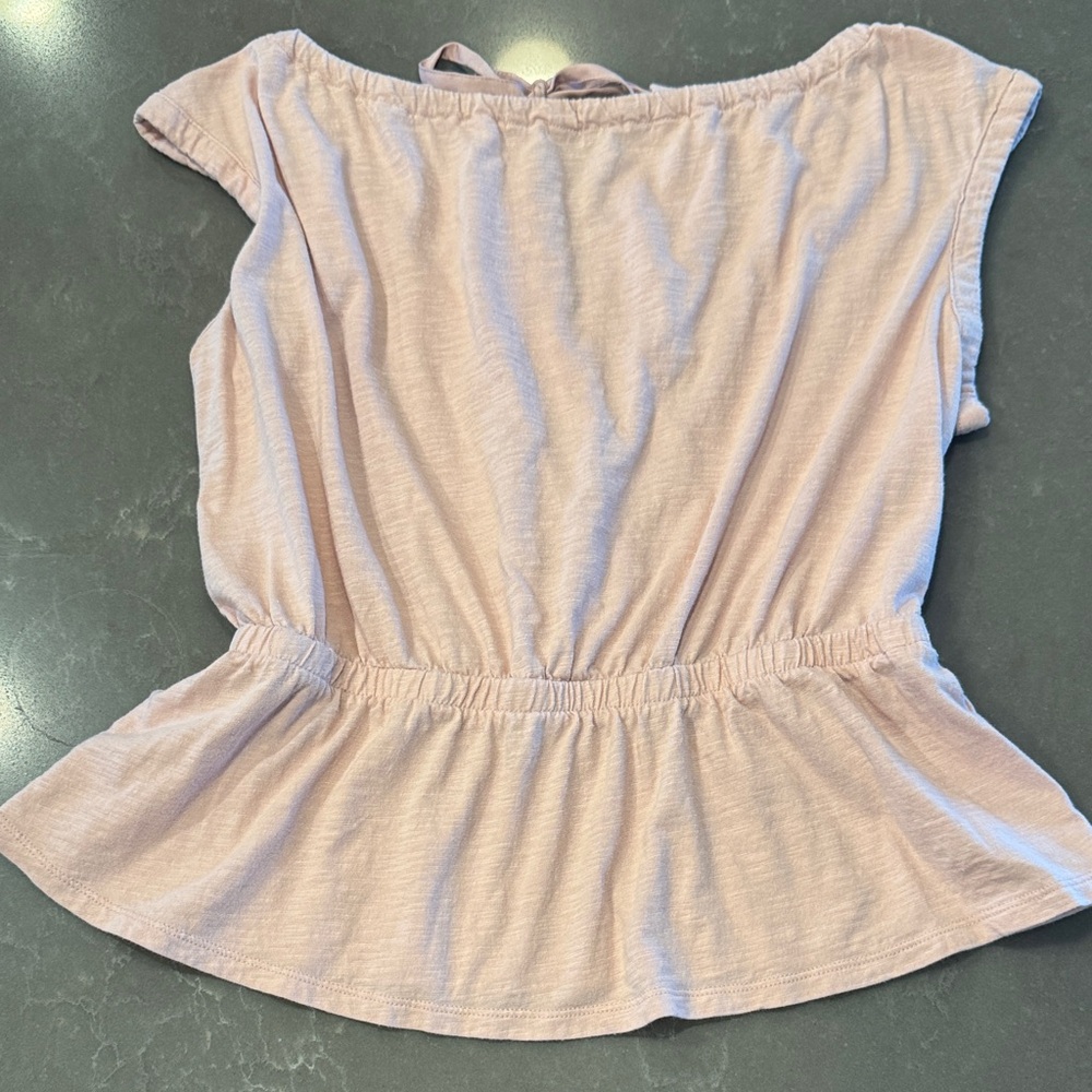 Women’s Lightweight Peplum Top - Dusty Pink